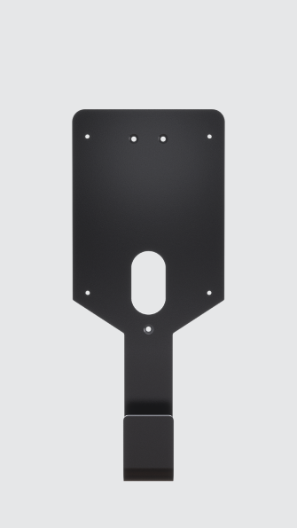 The plate Easee Mount with an integrated hook shown from the front