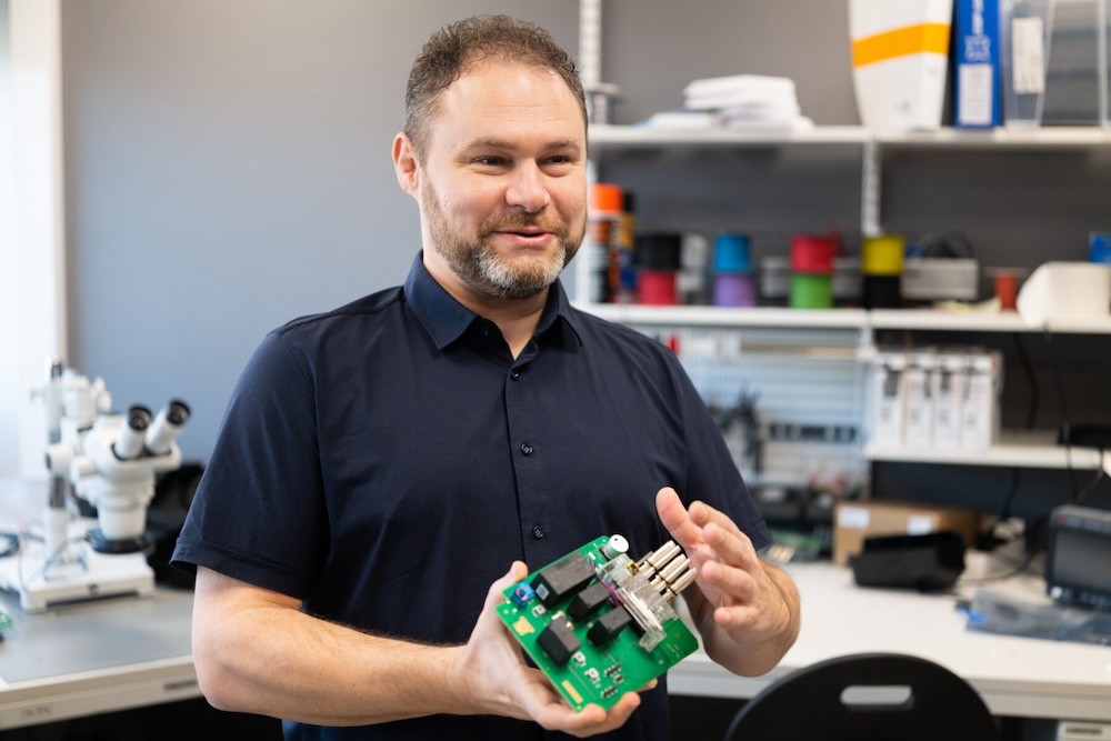 Kjetil showing inside of an Easee charger