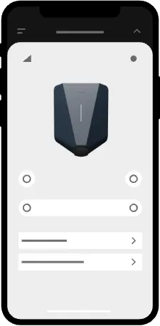 Wireframe dell'app, che mostra il caricabatterie