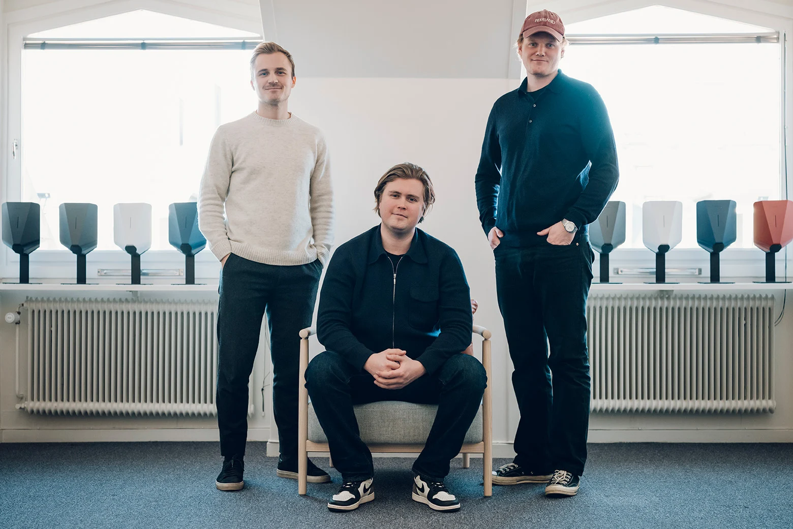 Efuel-ansatte Rasmus Bender, Joakim Billistrand og Daniel Magnusson
