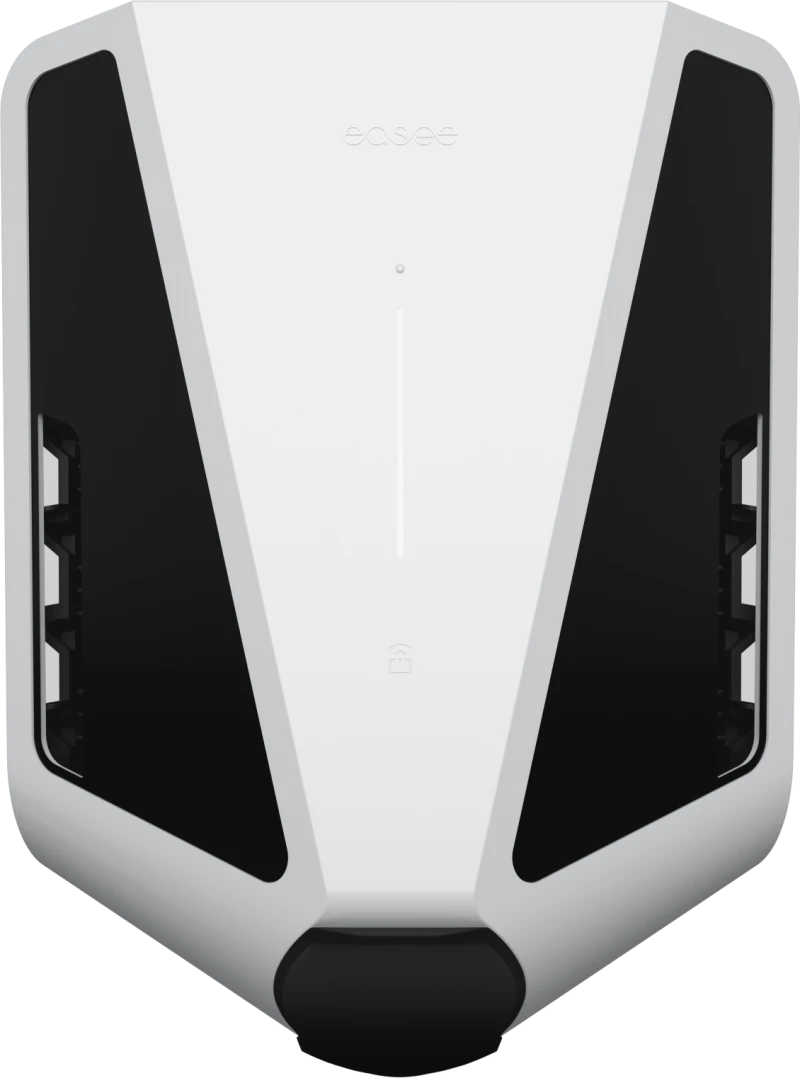 A black and white EV charger