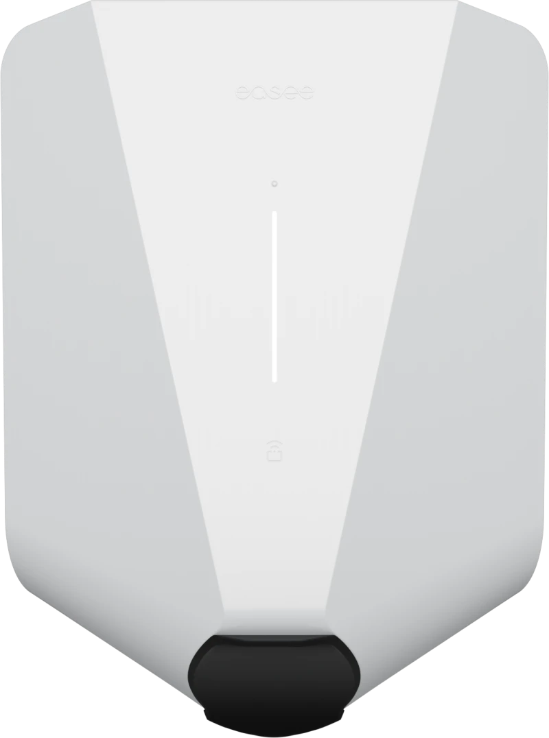 A white EV charger