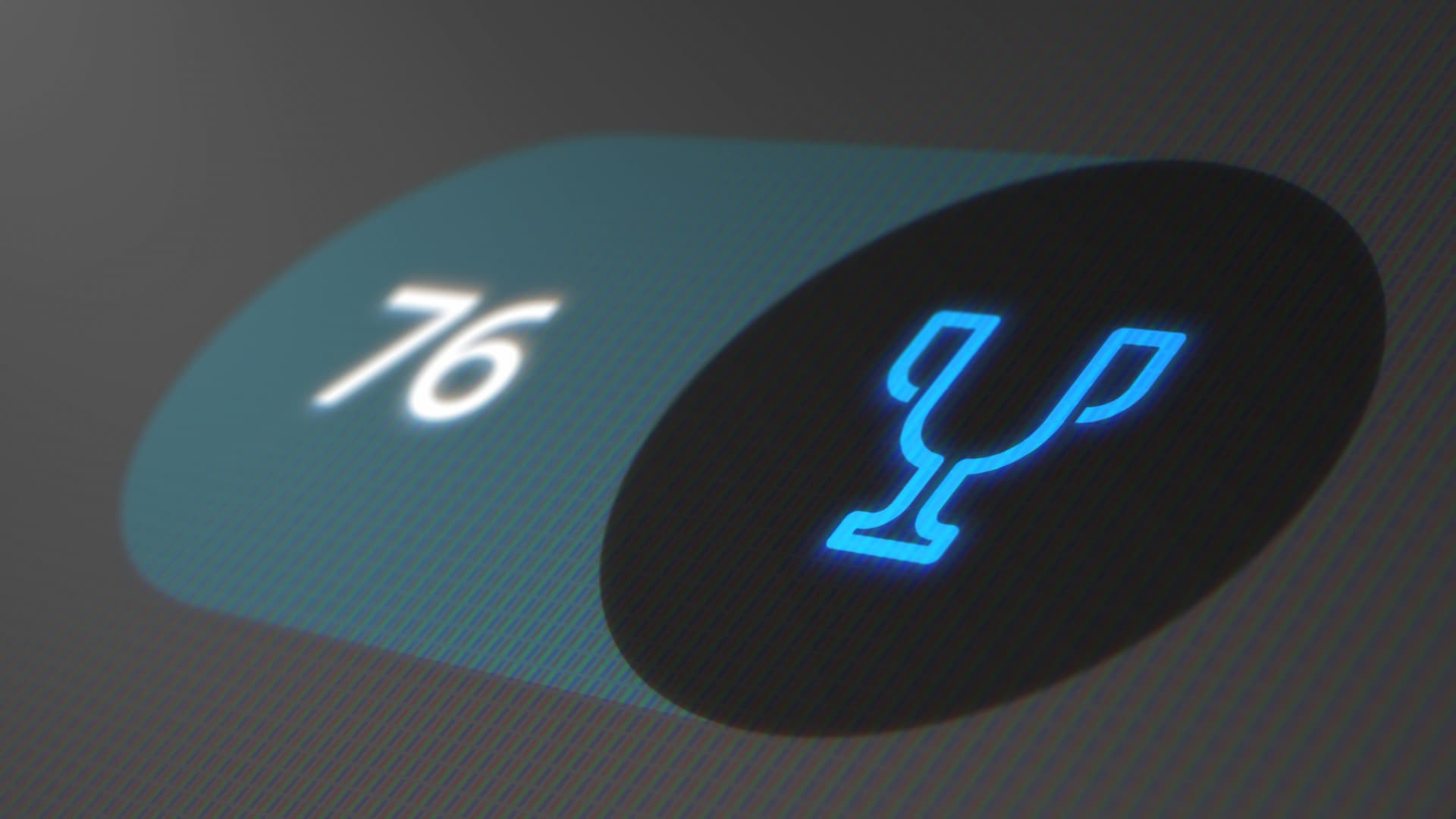 App-interface viser trofæ-ikon